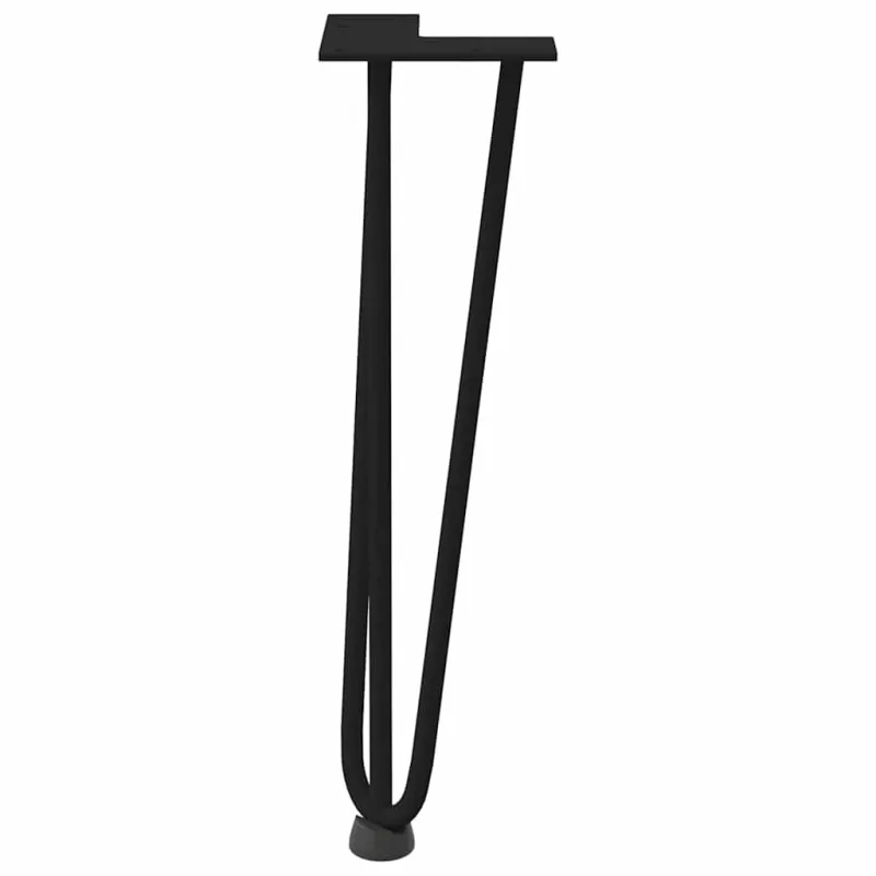 Kavos staliuko kojelės, 4 vnt., juodos, 42 cm, plienas, segtukai