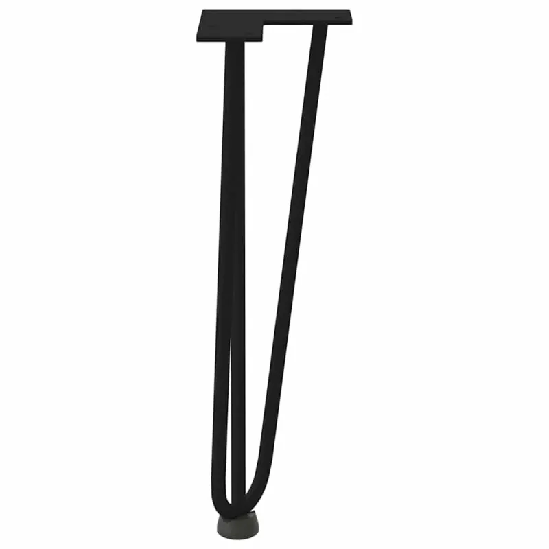 Kavos staliuko kojelės, 4 vnt., juodos, 42 cm, plienas, segtukai