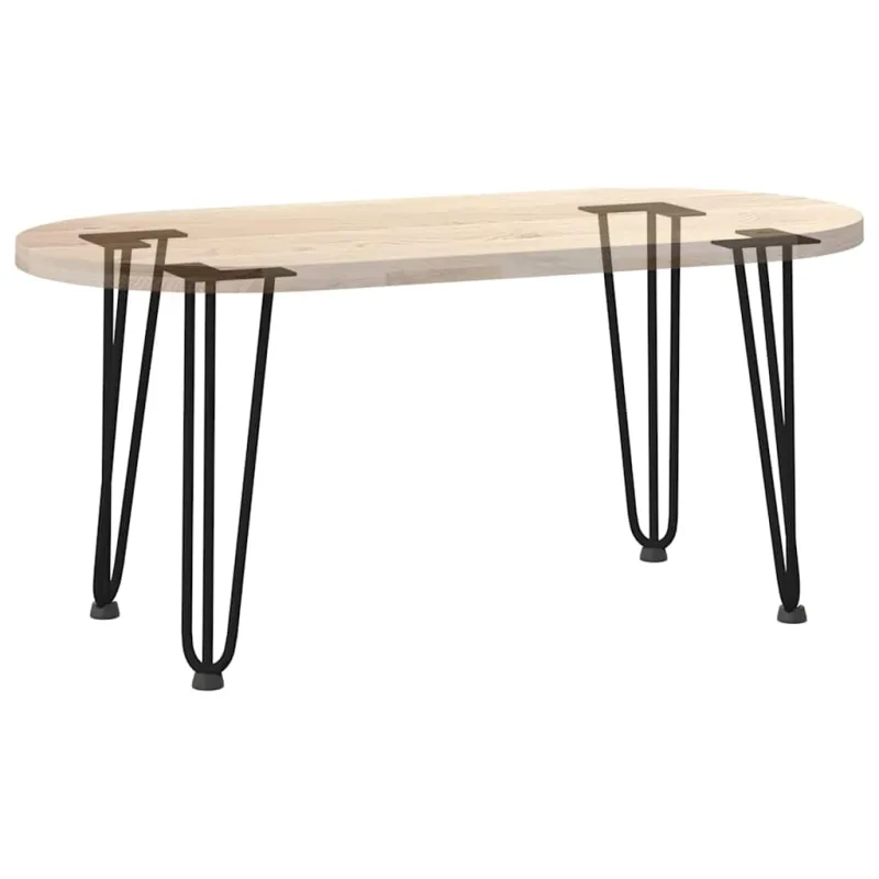 Kavos staliuko kojelės, 4 vnt., juodos, 42 cm, plienas, segtukai