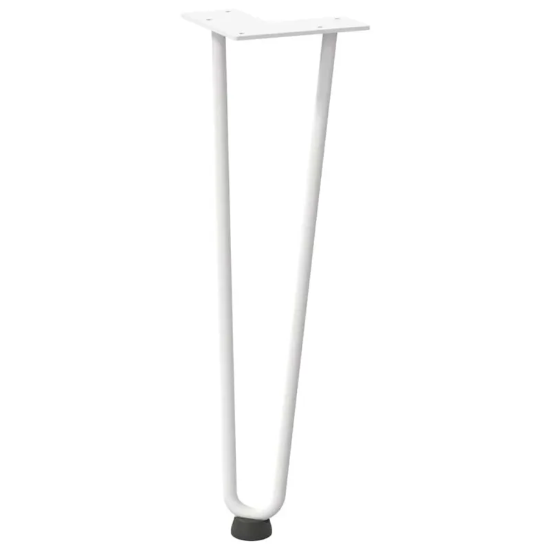 Kavos staliuko kojelės, 4 vnt., baltos, 42 cm, plienas, segtukai