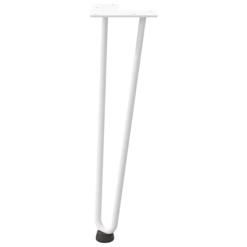 Kavos staliuko kojelės, 4 vnt., baltos, 42 cm, plienas, segtukai