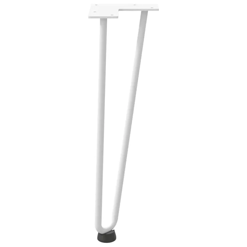 Kavos staliuko kojelės, 4 vnt., baltos, 42 cm, plienas, segtukai