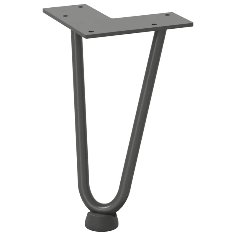 Kavos staliuko kojelės, 4 vnt., antracito spalvos, 20 cm, plienas
