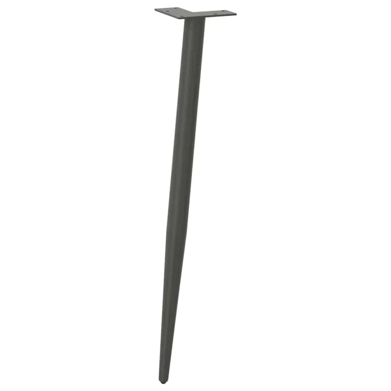Konsolinio staliuko kojelės, 4 vnt., antracito spalvos, 72-73 cm, plienas, kūginės formos