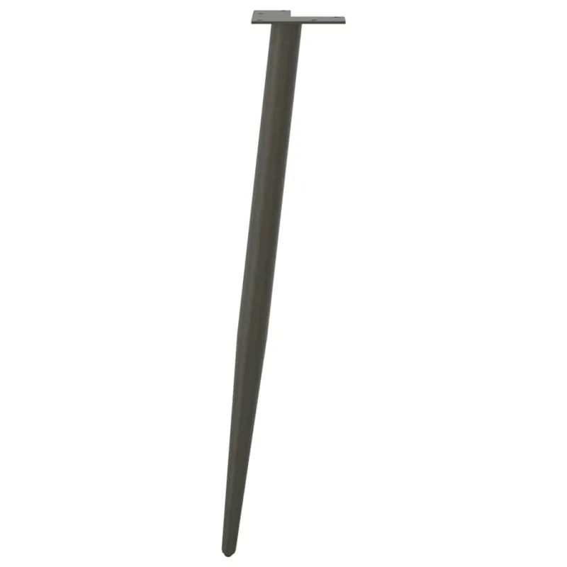 Konsolinio staliuko kojelės, 4 vnt., antracito spalvos, 72-73 cm, plienas, kūginės formos
