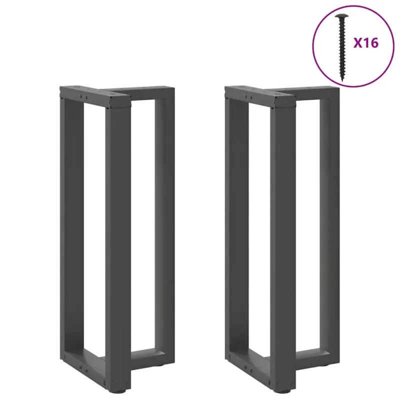 Baro stalo kojos, T formos, 2 vnt., antracito spalvos, 40x35x(100-101) cm, plienas