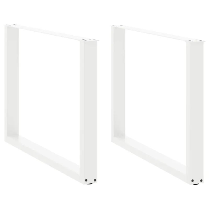 Valgomojo stalo kojelės, 2 vnt., baltos, 100x(72-73) cm, plienas, U formos