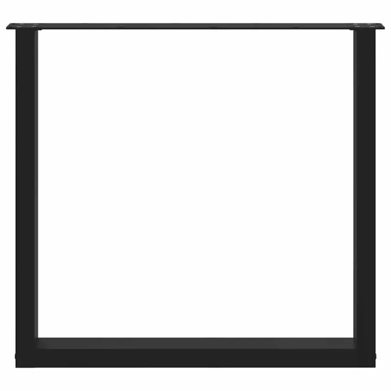 Valgomojo stalo kojelės, 2 vnt., juodos, 80x(72-73) cm, plienas, U formos