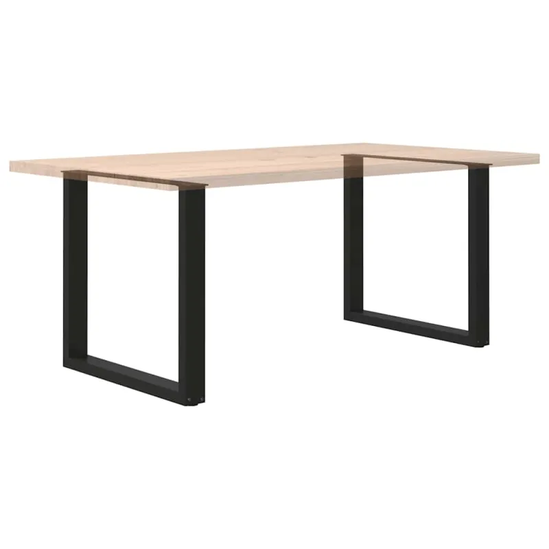 Valgomojo stalo kojelės, 2 vnt., juodos, 80x(72-73) cm, plienas, U formos