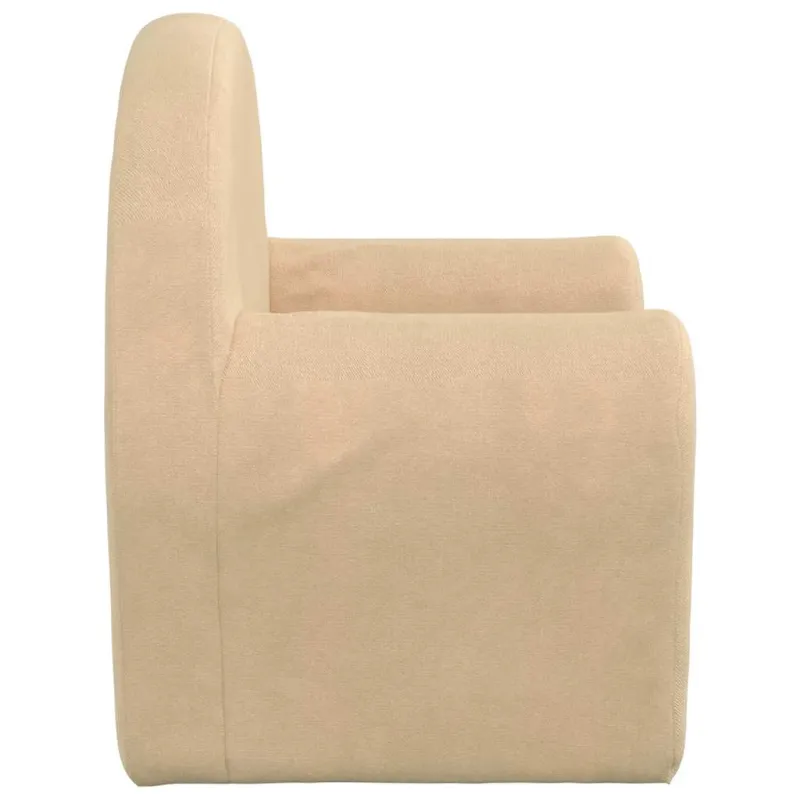 Vaikiška sofa-lova, kreminės spalvos, minkštas pliušas