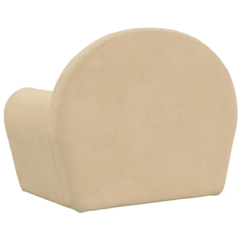 Vaikiška sofa-lova, kreminės spalvos, minkštas pliušas