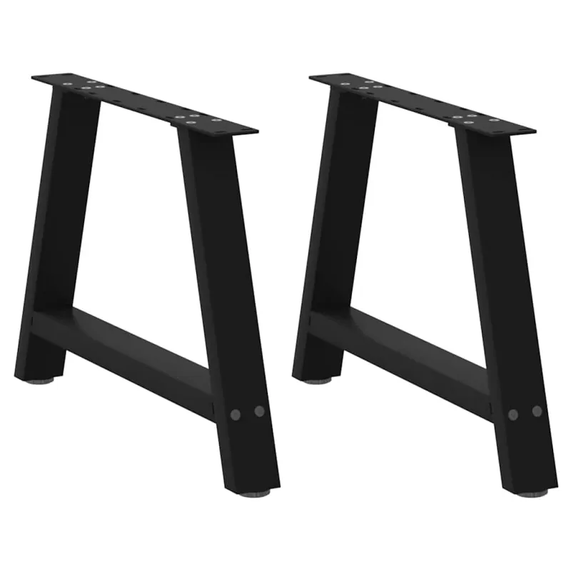 Kavos staliuko kojelės, A formos, 2 vnt., juodos, 70x(42-43) cm, plienas
