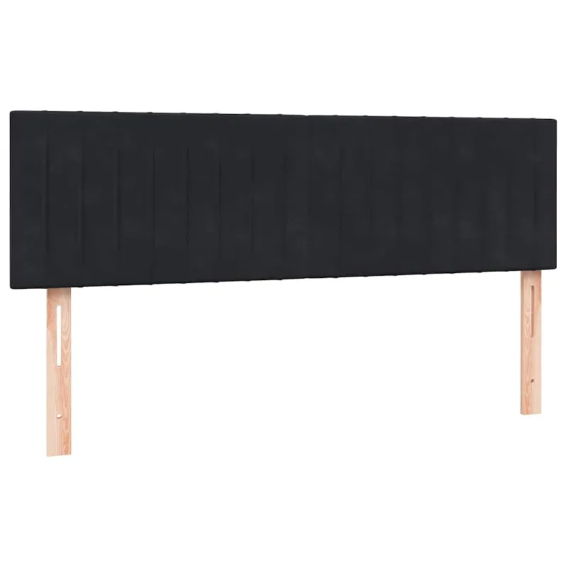 Lova su spyruokliniu/čiužiniu/LED, juoda, 160x210 cm, aksominė