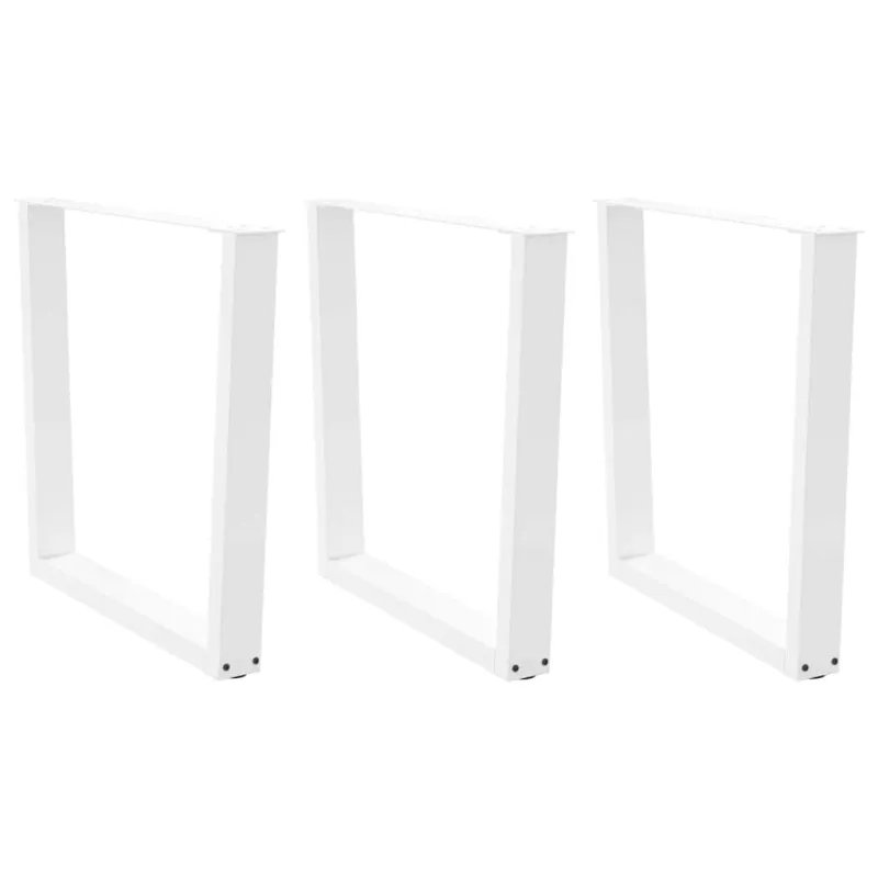 Valgomojo stalo kojelės, 3 vnt., baltos, 90x(72-73,3) cm, plienas, V formos