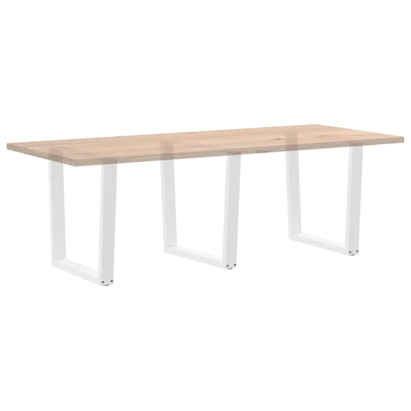 Valgomojo stalo kojelės, 3 vnt., baltos, 90x(72-73,3) cm, plienas, V formos