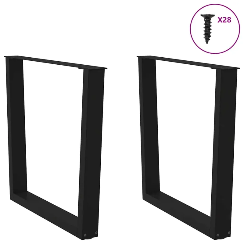 Valgomojo stalo kojelės, V formos, 2 vnt., juodos, 80x(72-73,3) cm, plienas