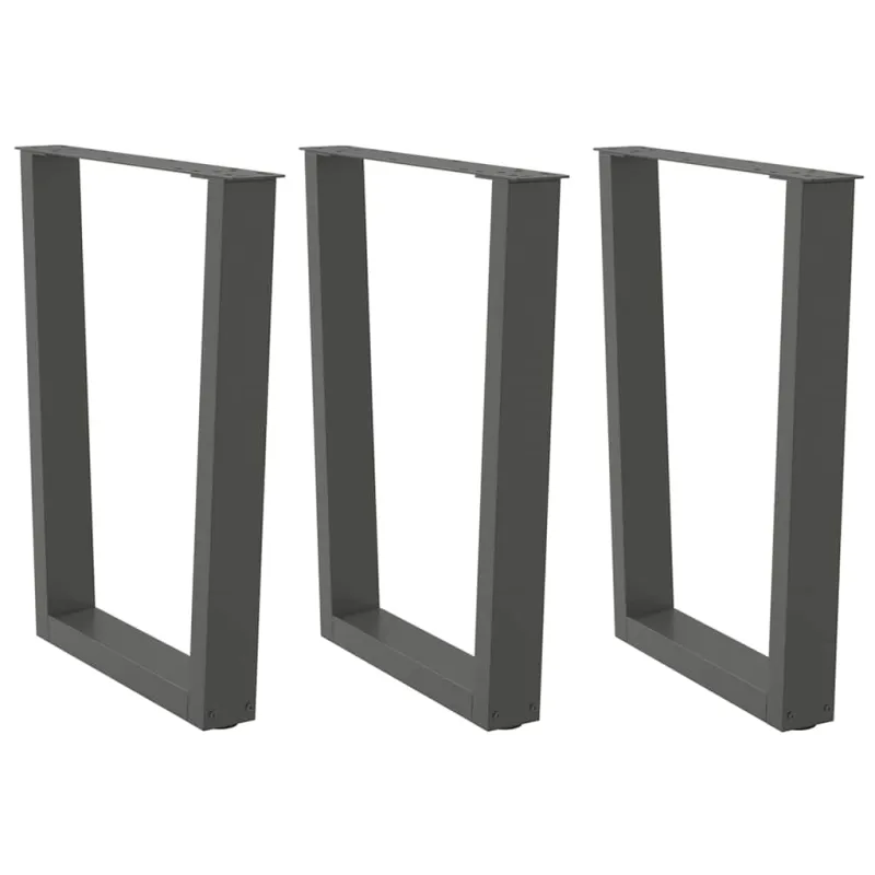 Valgomojo stalo kojos, V formos, 3 vnt., antracito spalvos, 70x(72-73,3) cm, plienas