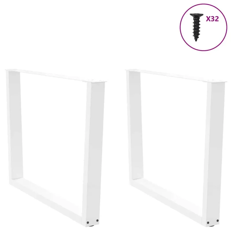 Valgomojo stalo kojelės, V formos, 2 vnt., baltos, 100x(72-73,3) cm, plienas