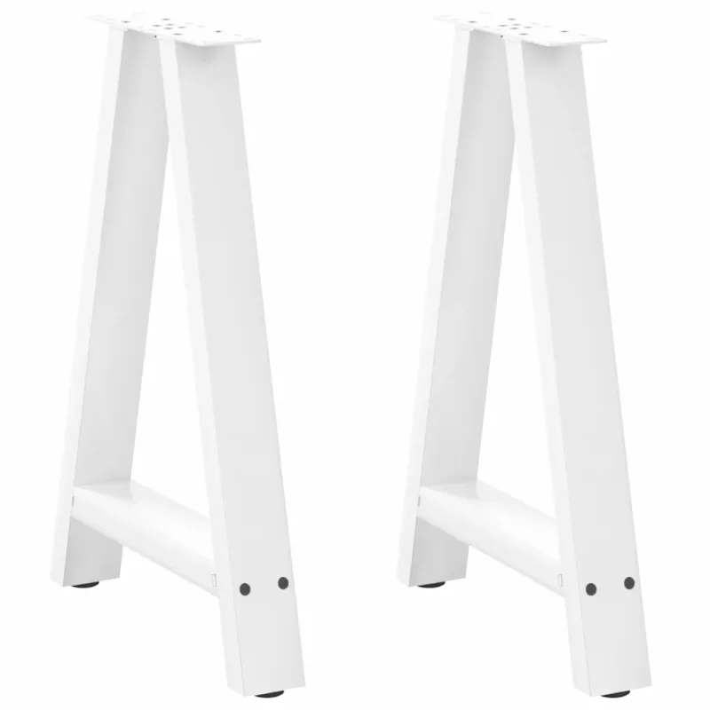 Valgomojo stalo kojelės, 2 vnt., baltos, 60x(72-73) cm, plienas, A formos