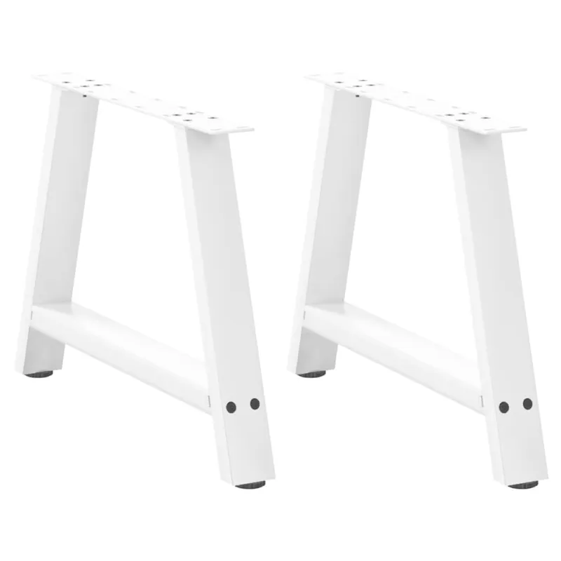Kavos staliuko kojelės, A formos, 2 vnt., baltos, 60x(42-43) cm, plienas