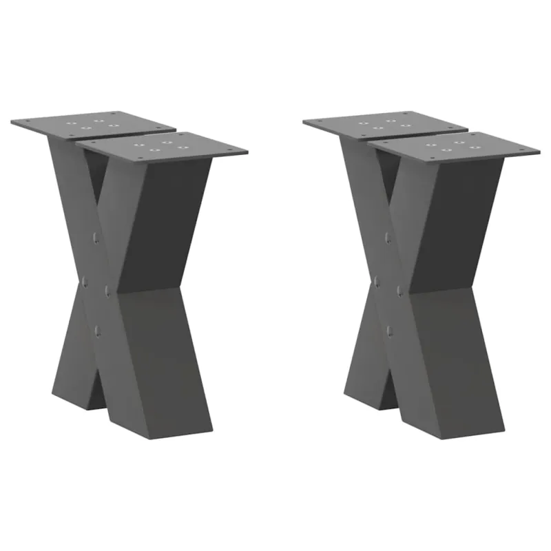 Kavos staliuko kojelės, 2 vnt., antracito spalvos, 30x(30-31) cm, plienas
