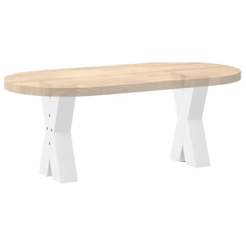 Kavos staliuko kojelės, X formos, 2 vnt., baltos, 38x(42-43) cm, plienas