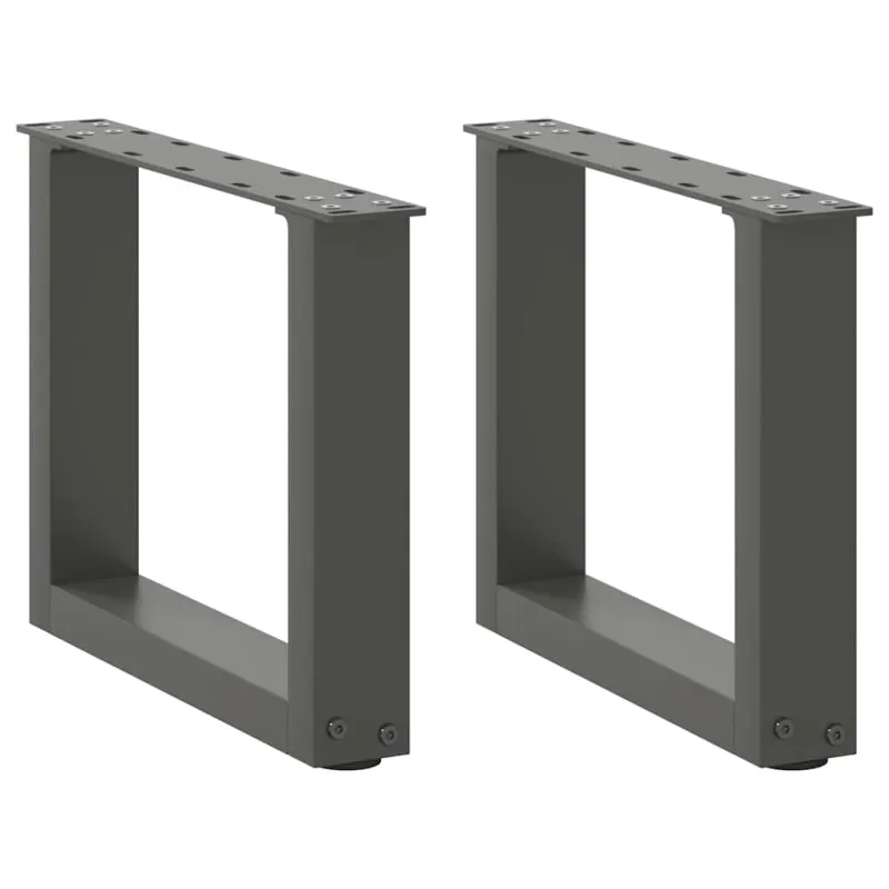 Kavos staliuko kojelės, 2 vnt., antracito spalvos, 40x(30-31) cm, plienas, U formos
