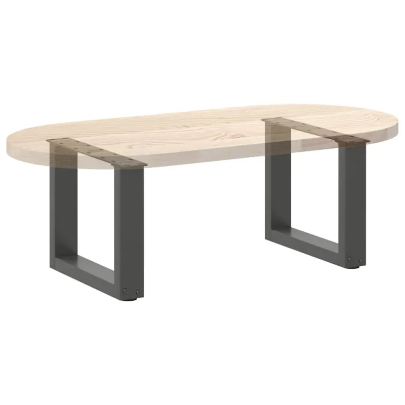 Kavos staliuko kojelės, 2 vnt., antracito spalvos, 40x(30-31) cm, plienas, U formos