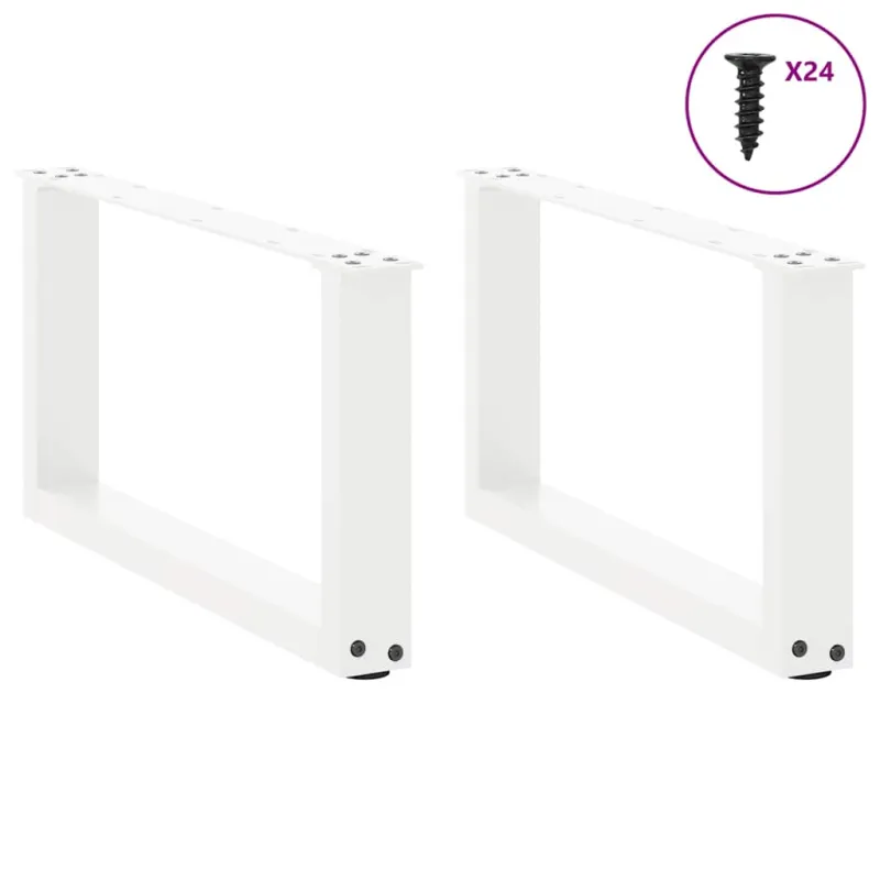Kavos staliuko kojelės, 2 vnt., baltos, 60x(30-31) cm, plienas, U formos