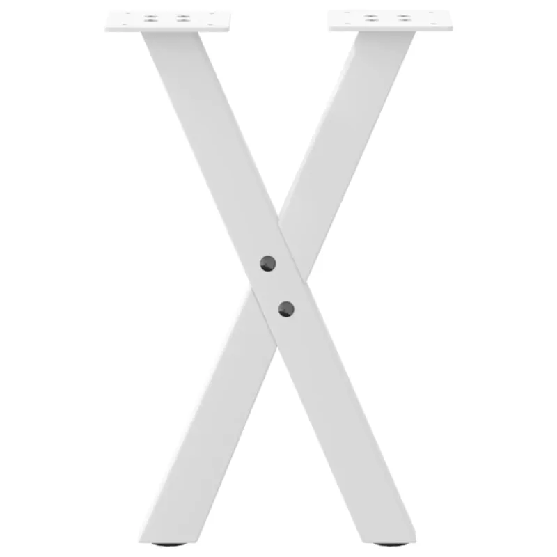 Kavos staliuko kojelės, X formos, 2 vnt., baltos, 28x(42-43) cm, plienas