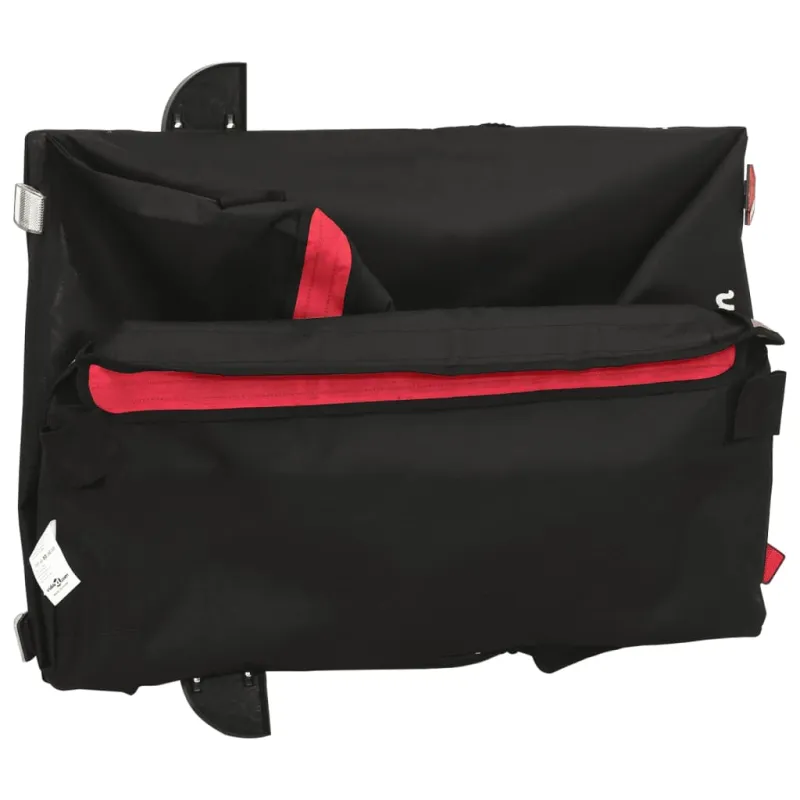 Dviračio priekaba, juodos ir raudonos spalvos, 45kg, geležis