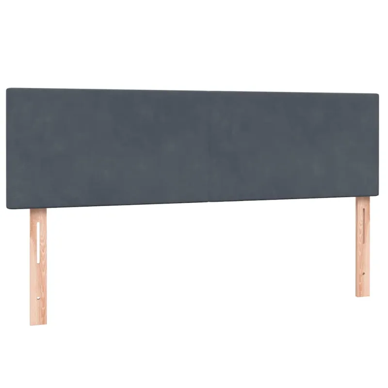 Lova su spyruoklėmis ir čiužiniu, pilka, 160x210 cm, aksomas