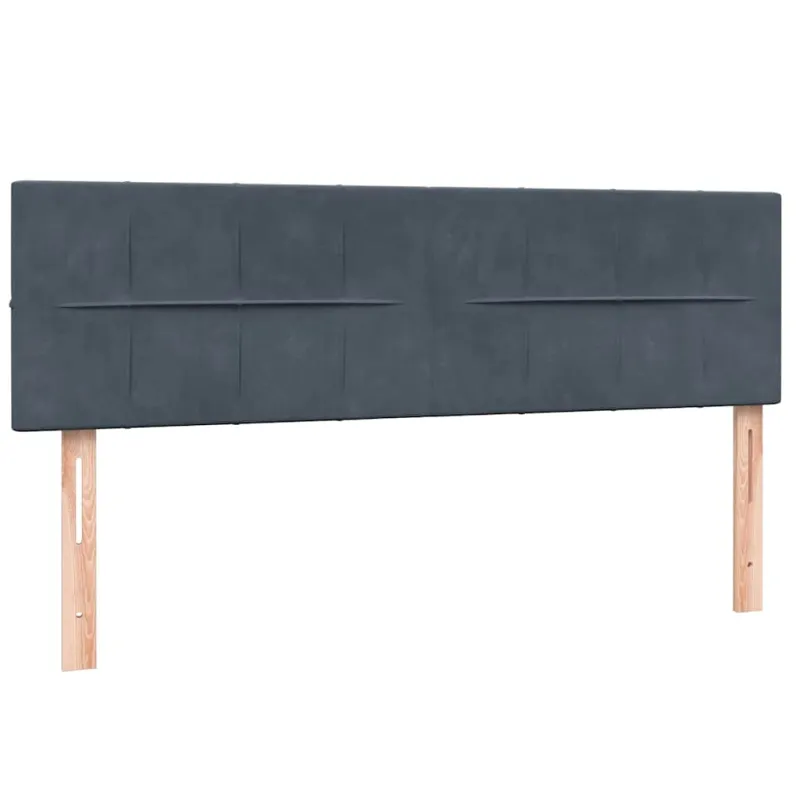 Lova su spyruoklėmis ir čiužiniu, pilka, 160x210 cm, aksomas
