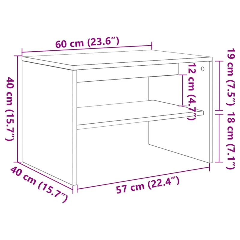 televizoriaus spintelė Old Wood 60x40x40 cm Engineered Wood