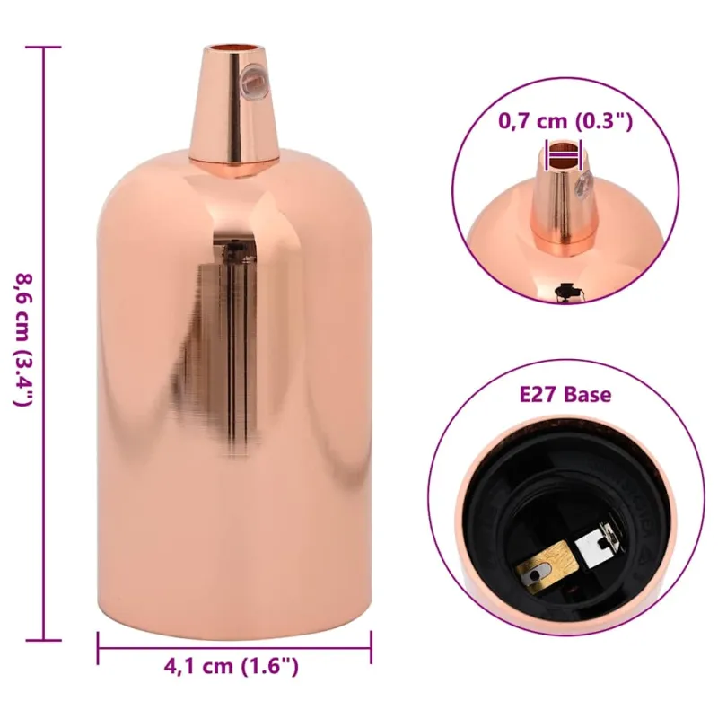 lempų laikikliai 2 vnt Rose Gold E27