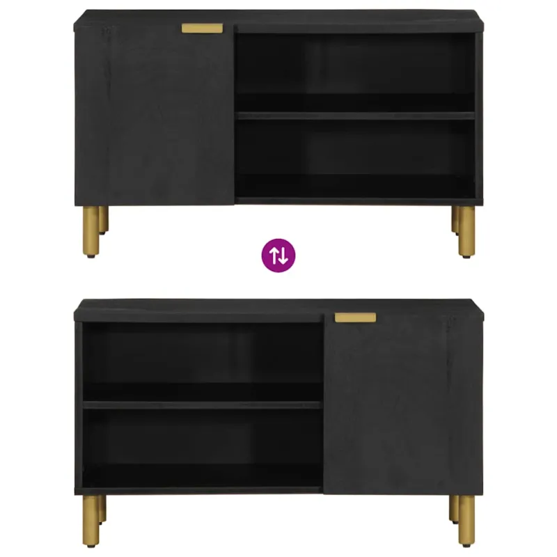 televizoriaus spintelė Juoda 80x33x46 cm Engineered Wood