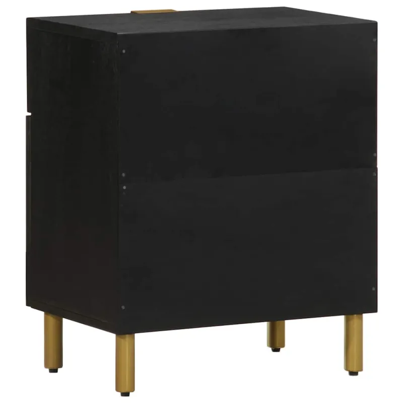 Spintelė prie lovos Juoda 50x33x60 cm Inžinierinė mediena