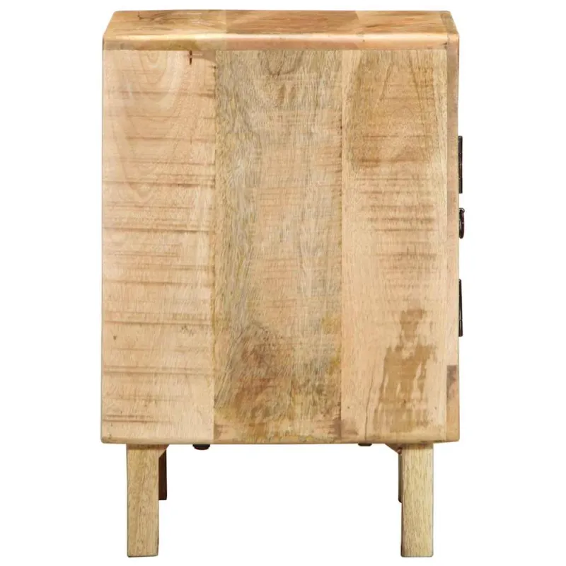 naktinė spintelė 2 vnt 40x32x46 cm medžio masyvo grubus mango