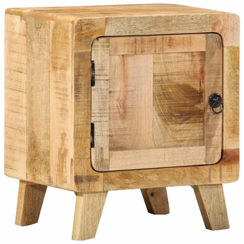 naktinė spintelė 2 vnt 40x32x46 cm medžio masyvo grubus mango