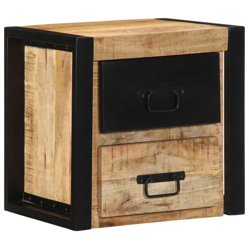 lovos spintelės 2 vnt 40x35x40cm masyvo neapdoroto medžio mango