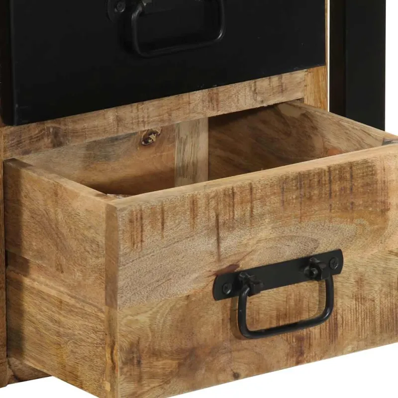 lovos spintelės 2 vnt 40x35x40cm masyvo neapdoroto medžio mango