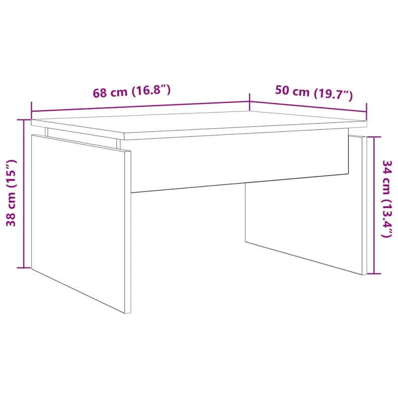 kavos staliukas Old Wood 68x50x38 cm Engineered Wood