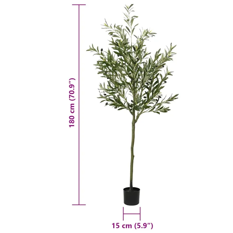 Dirbtinis alyvmedis, žalios spalvos, 180cm, 700 lapų