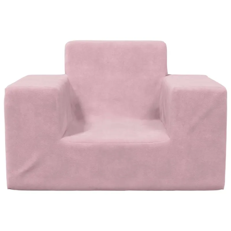 Vaikiška sofa, rožinės spalvos, minkštas pliušas