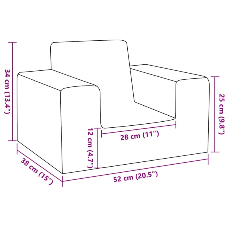 Vaikiška sofa, kreminės spalvos, minkštas pliušas