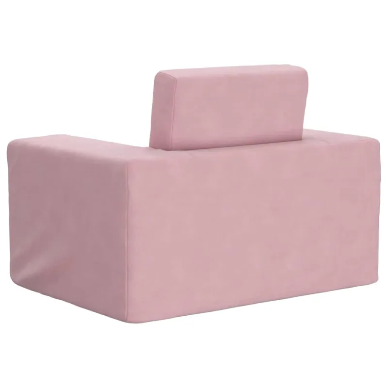 Vaikiška sofa-lova, rožinės spalvos, minkštas pliušas