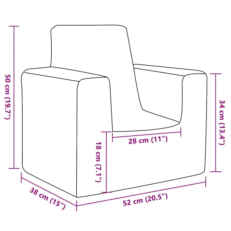 Vaikiška sofa, mėlynos spalvos, minkštas pliušas