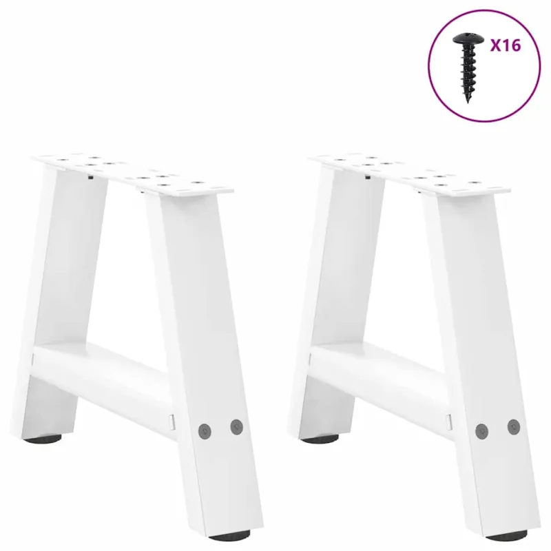 Kavos staliuko kojelės, 2 vnt., baltos, 30x(30-31) cm, plienas, A formos