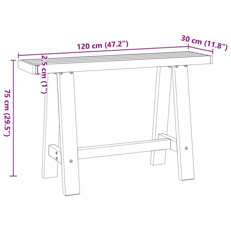 konsolinis stalas NOAIN A formos kojelės 120x30x75 cm
