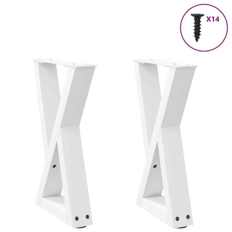 Kavos staliuko kojelės, 2 vnt., baltos, 28x(42-43,3) cm, plienas
